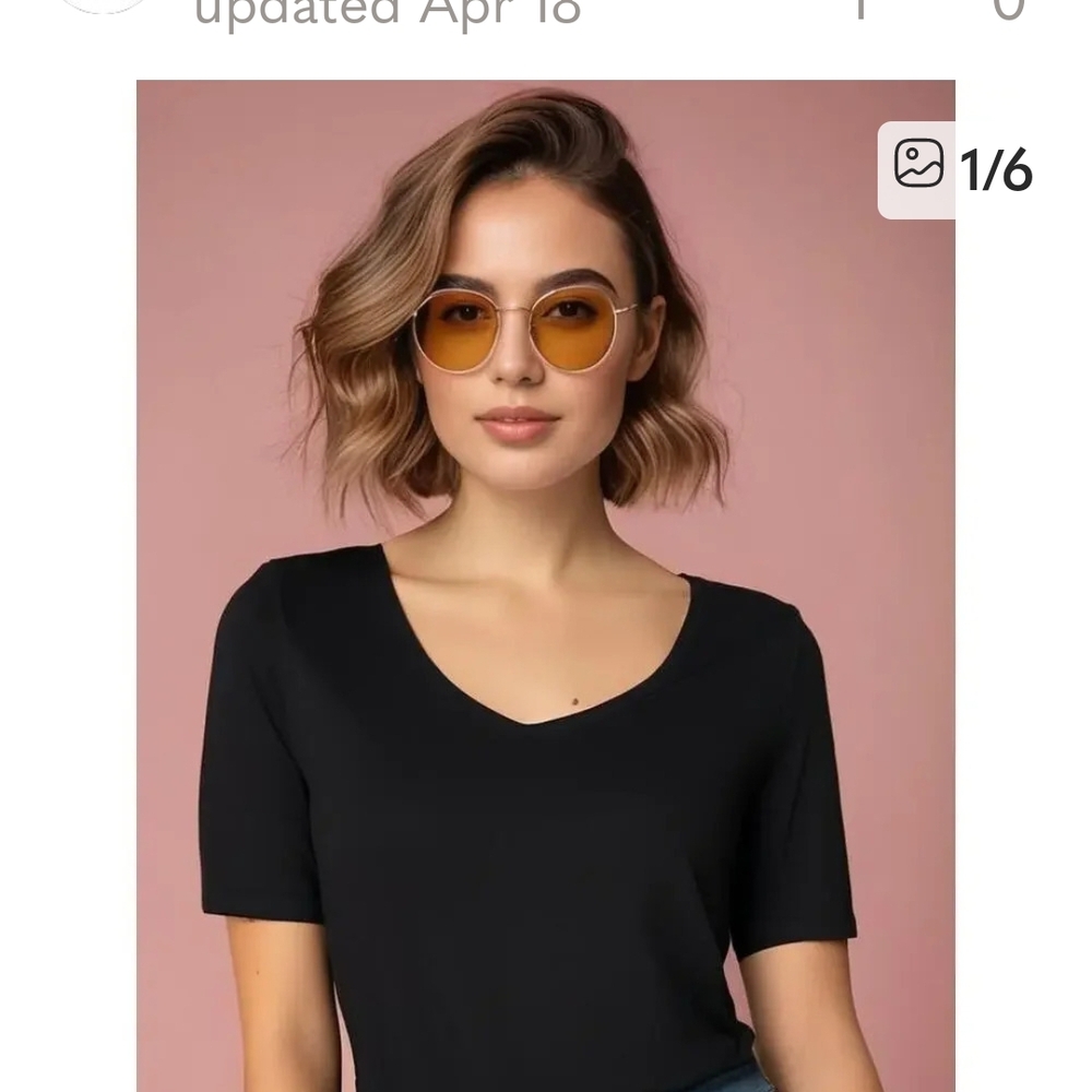 Talbots Black V-Neck Short Sleeve Tee